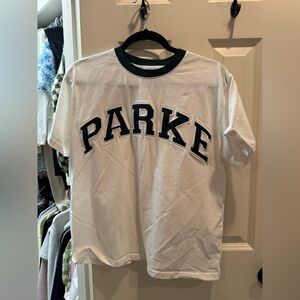 Parke White Tee with Green Accents